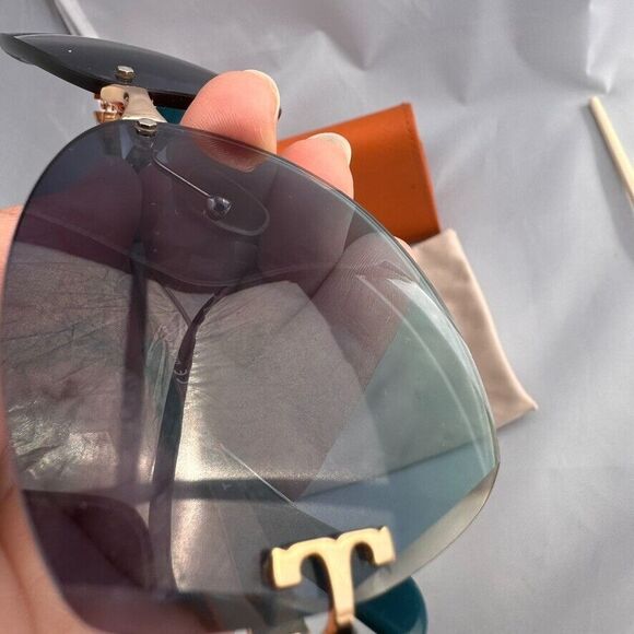 Tory Burch Sunglasses Butterfly Rimless Green ty6030 106 45 61 12 135  w/case - Picture 8 of 16